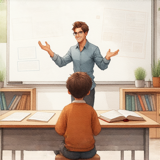 外籍老師教授一對一英文課程的情景，學生全神貫注，探索耐人尋味的英文世界，開啟語言旅程，提升英語能力和自信心。