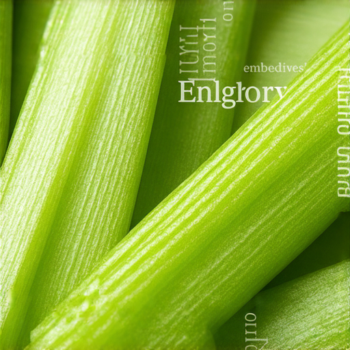 探索英文與西芹的秘密，揭示它們如何影響生活的圖片，包含西芹的特寫與英文單詞的視覺元素，突顯它們在日常生活中的重要性，促進健康與學習的互動。