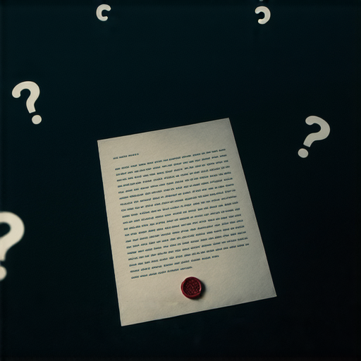 揭開八卦真相的圖片，展示神秘的封閉信件，周圍環繞著問號符號，吸引觀眾探索未知的秘密通知與八卦內容，促使點擊進一步了解。