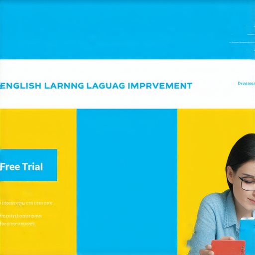 提升英文水平的宣傳圖片，展示外籍老師一對一教學的資訊，強調免費試聽的機會，讓學習者立即探索這個提升英語能力的最佳方案。