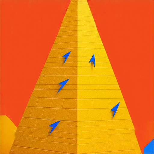 揭開生活中的金字塔，展示成功的閃電秘訣，圖片中顯示重要釘針直達頂端，象徵著成就與目標的達成，強調成功的關鍵策略與思維方式。