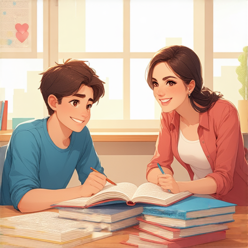 外籍老師一對一教學的場景，學生正在專注學習英文，提升語言能力，陶冶性情，讓學習變得更有趣，展現外語學習的魅力。