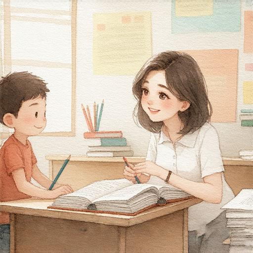 開枝散葉，與外籍英文老師一對一互動學習，展現學生探索英語世界的無限可能，展現友善的教學環境，促進語言學習的熱情與興趣。