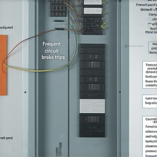 電箱頻繁跳制的原因分析，揭示潛在的電力安全隱患，說明如何保障家庭用電安全，展示電箱及相關設備的示意圖。