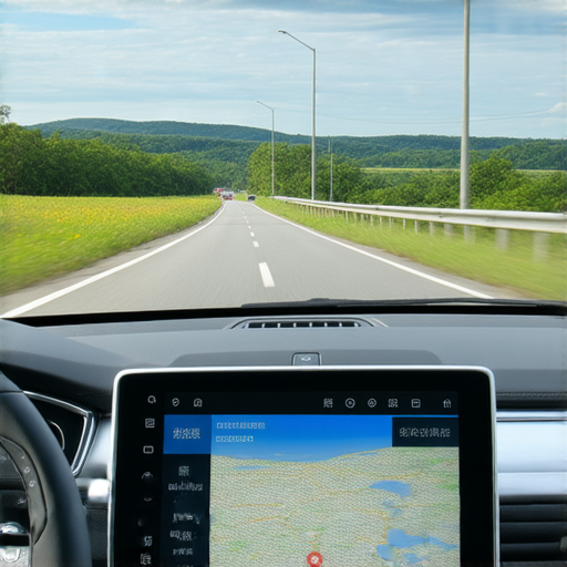 駕駛輕鬆上路的汽車導航系統，顯示地圖和路線指引，幫助使用者了解導航英文，同時學習外語的互動場景，提升駕駛體驗和語言能力。