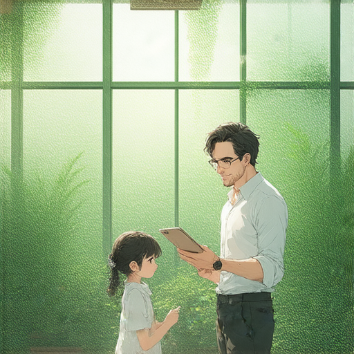 一位外籍老師與學生在私人英文溫室內進行一對一指導，展現互動學習的場景，學生專注聆聽，學習環境舒適，開啟流利英語之路。