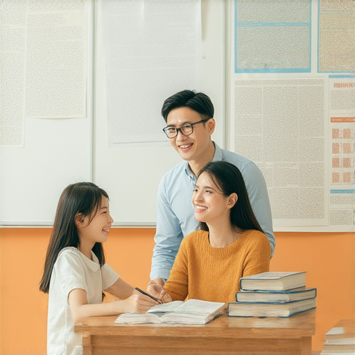 瞬間提升英文能力的外籍老師一對一教學場景，學生與老師互動學習，專注於口說練習，開啟流利之路的學習體驗，展現英文學習的積極氛圍。