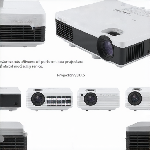 便攜投影機展示圖，強調不同型號的效能差異，背景為專業維修服務的標誌，突出便攜投影機對使用效果的影響，提供高品質投影體驗的解決方案。