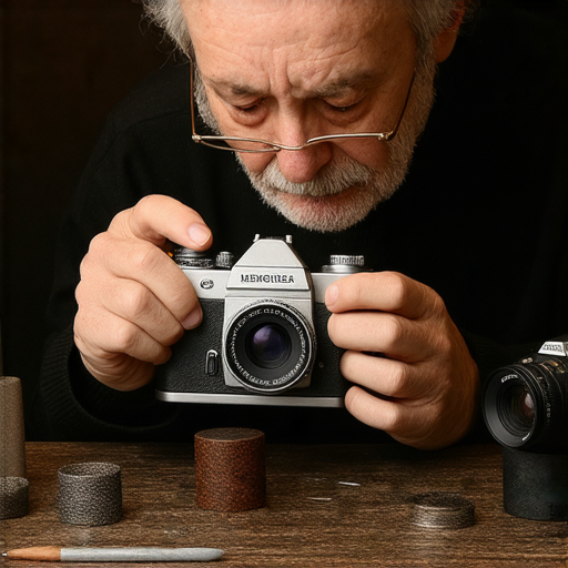 舊相機修復秘訣大公開，專業維修服務展示，專家正在修復老式相機，讓拍攝回憶重生，重拾珍貴瞬間，讓攝影愛好者重燃熱情。
