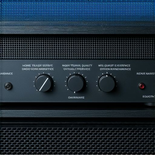 擴大機特寫圖，展示家庭影院必備的設備，背景為專業維修服務場景，強調高品質音響體驗與專業維修技術，讓您了解擴大機的運作與保養重要性。