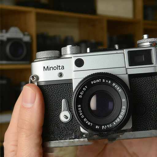 重拾70年代懷舊魅力的Minolta傻瓜相機，展示維修服務過程，技師專心致志地更換零件，讓經典相機重現榮光，吸引攝影愛好者的目光。