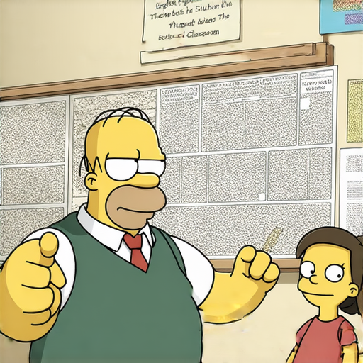 探索辛普森家庭背後的趣味英文，外籍老師一對一輕鬆學習的場景，學生與老師互動，提升英語能力與文化知識，讓學習變得有趣且充實。