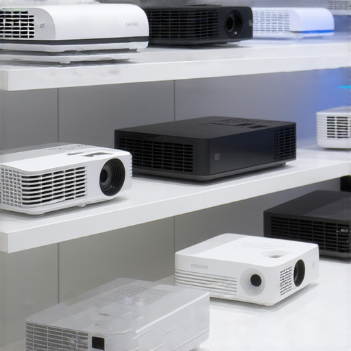 二手家用投影機展示，專家提供維修服務，幫助客戶重拾影像魔力，展示各種型號與價錢，吸引對投影機有興趣的消費者。