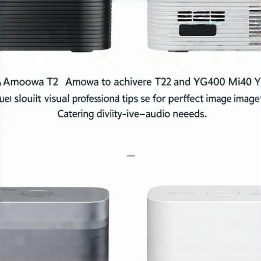 amoowa T2與YG400微型投影機的比較圖，展示兩款投影機的外觀設計及特點，透過維修秘訣輕鬆獲得完美影像，適合各類影音需求的使用者。