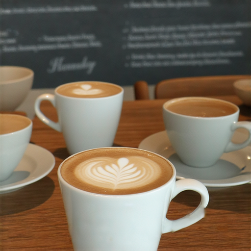 泡沫咖啡與外籍教師進行英語對話的情境，學習者在輕鬆氛圍中提升流利英語交流能力的畫面，展現學習的樂趣與效果。