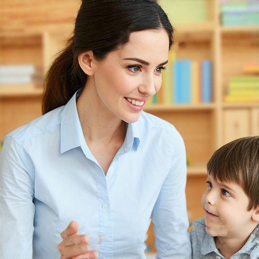 外籍老師與學生進行一對一英語對話，學生專注聆聽，老師熱情講解，背景展示英語學習材料，展現學習氛圍，助力提升英語水平，讓英語成為主角。