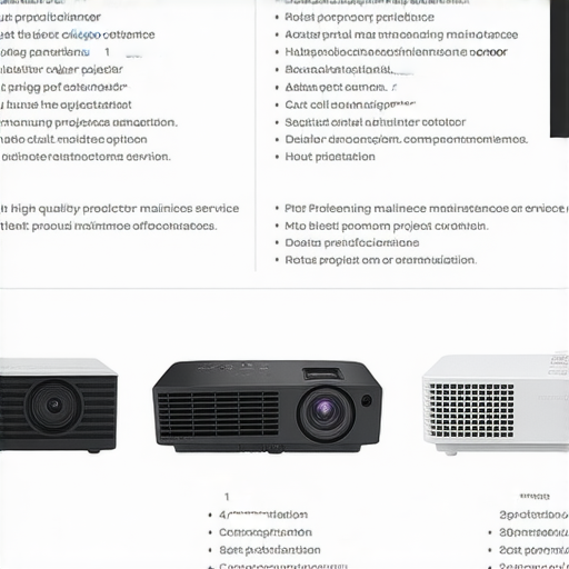 投影機CP值揭秘，圖中展示多款高性價比投影機，每款產品旁附有詳細參數介紹，適合想了解最超值投影機的用戶，還提供專業維修服務資訊，助你輕鬆選擇。
