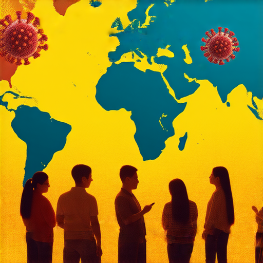 禽流感危機宣傳圖，展示病毒影響的全球背景，強調與外籍老師一對一學習英文的重要性，提升語言能力以應對健康挑戰，增強理解病毒真相。