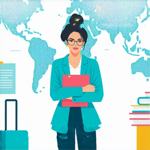 祝你出差順利的祝福語，配合外籍老師一對一英文教學的圖片，展現無障礙的商務交流，強調專業的語言學習與商務提升，讓工作旅行更順利。