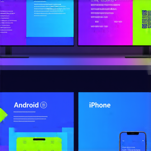 無線投影全攻略圖，展示Android與iPhone的投影技巧，教學過程中使用的設備和界面，並強調專業維修服務。