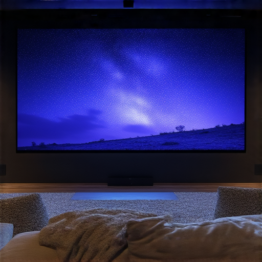 無線4K投影機在家庭影院中的展示，專業維修服務提高視覺體驗，投影效果清晰明亮，吸引觀眾的目光，打造無與倫比的視覺饗宴。