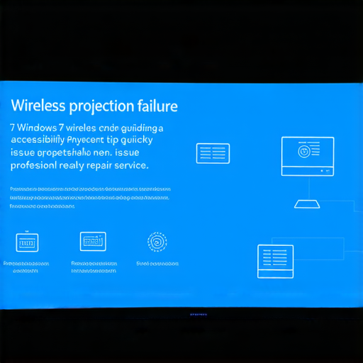 無線投影失靈畫面，展示Windows 7無線投影秘訣及專業維修服務的相關資訊，幫助用戶快速解決問題，提升體驗，增強工作效率。
