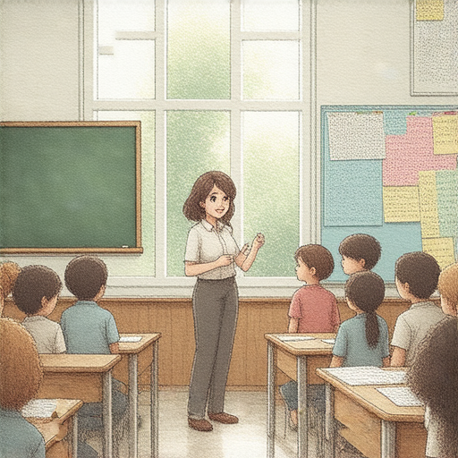 外籍老師在教室中與學生互動，帶領學生猜燈謎，激發學習興趣，探索英語的奧秘，增強語言能力，促進文化交流，為學習英語創造愉快的氛圍。