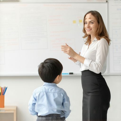 外籍英文老師一對一教學場景，學生專注學習，老師耐心指導，提升英語能力的瞬間，顯示輕鬆互動與學習效果，讓學習變得有趣且有效。