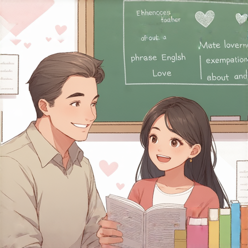 愛情英文短句學習秘訣圖片，展示外籍老師一對一教學情境，提供深入學習及了解愛情短句的機會，適合想提升英語表達能力的學生。