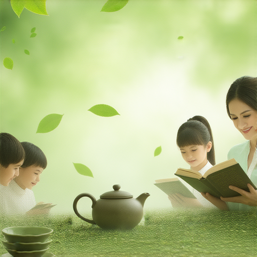 綠茶茶香飄散，學生與外教互動，享受一對一英語課程，揭開綠茶的秘密，體驗語言學習與茶文化的完美結合，提升英語能力。