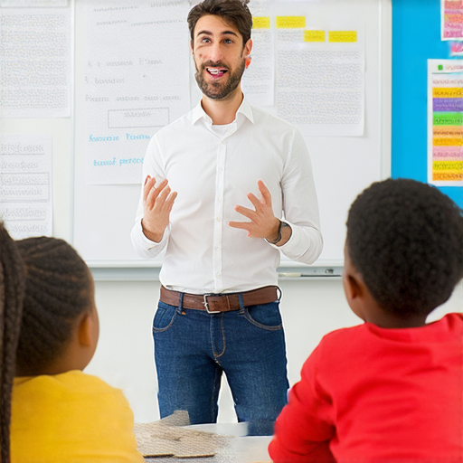 一名外籍英文老師正在教授學生過去式與過去完成式的學習，課堂氛圍輕鬆活潑，學生專注聆聽，強調提升英文能力的一對一教學效果。