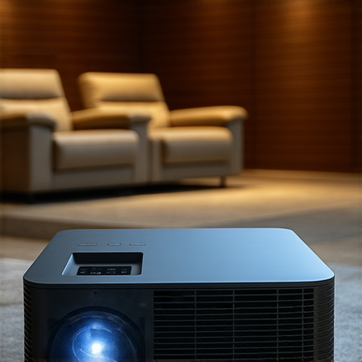 短焦投影機展示1:1投射比，具備提升觀影體驗的功能，並提供專業維修服務信息，適合家庭影院或商務會議使用，提升視聽效果。