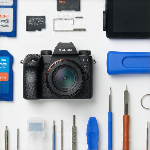 運動相機記憶卡故障維修秘訣的圖片，展示維修過程中的工具和設備，幫助用戶了解如何解決問題，讓冒險活動重新精彩，恢復拍攝樂趣。