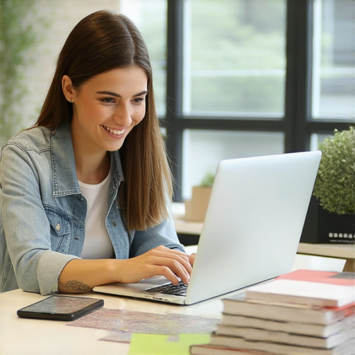 一位外籍英文老師與學生進行一對一線上教學，背景顯示學習環境，強調互動與交流，象徵性展現英語學習之旅的開始。