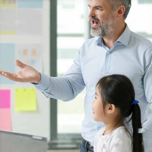 一位外籍老師正在教導學生學習英文，學生專注聆聽，教室內燈光明亮，增強學習熱情，體驗一對一教學的成效。