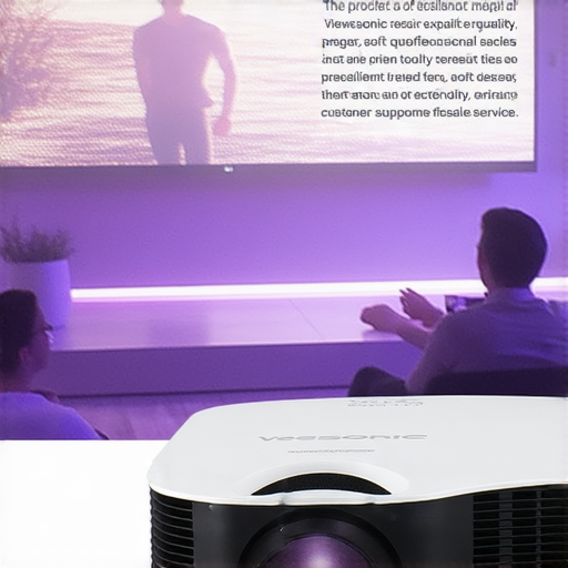 Vewisonic 4K投影機展示圖，專業維修服務標識，展現完美畫質，讓您不再錯過精彩影像，享受高品質投影體驗。高性能投影機，完善售後服務。