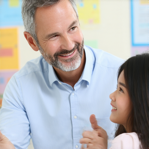 外籍老師一對一指導學生學習流利英文，課堂環境輕鬆愉快，學生專注聽講，展示專業教學服務，立即提升語言能力，解鎖流利英文新技能。