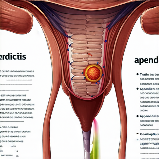 揭示盲腸與盲腸炎的真相，展示醫學詞彙相關英語，幫助提升醫學知識的精美圖片，適合學習與了解相關病症與解剖學的學生及專業人士。