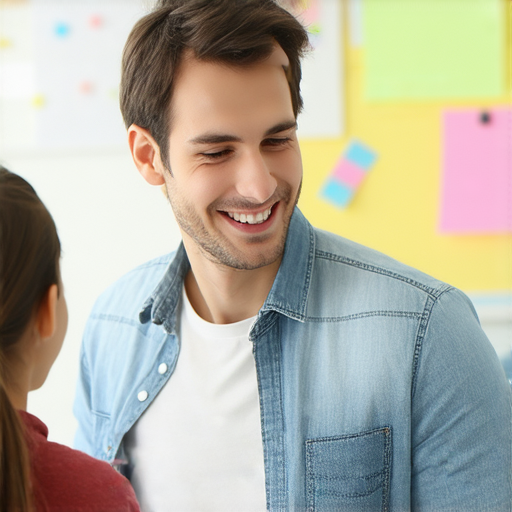 學員與外籍英文教師進行一對一教學，面帶笑容互動，背景為教室環境，強調提升英語口說能力，學會說沒關係，體驗高質量外籍英文教學服務。