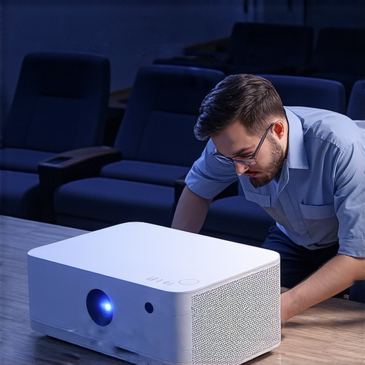 發現小米激光投影機的無限可能與維修專業服務，圖片展示投影機設備及維修人員，確保設備恢復最佳狀態，提升觀影體驗。