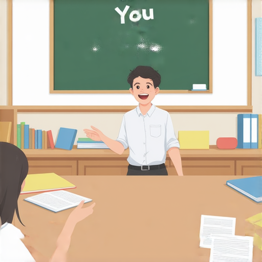 讓游姓學生輕鬆學習英語的外籍一對一教學場景，專注於互動和交流，提升英語語言能力，開拓全新世界，體驗自在的學習過程。