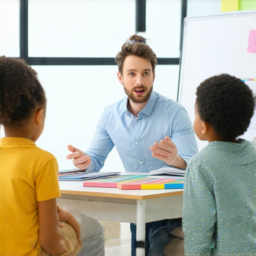 外籍老師一對一教學場景，學生專心聽講，提升英語流利度，開啟新的英語旅程，體驗個性化學習，增強口語交流能力，享受輕鬆學習環境。