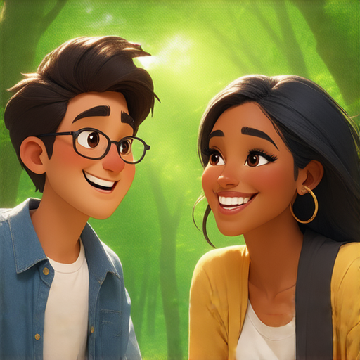 學習英文的學生在外籍老師的指導下進行一對一教學，享受語言成長的過程，樹木象徵著茁壯成長，激發對學習的熱情。