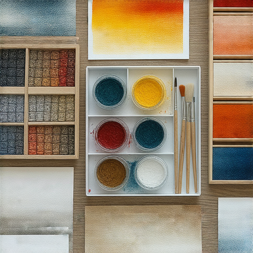 印刷藝術的過程，展示各種畫冊和布料，顯示如何透過印刷技術打造獨特風格，讓每個人都能擁有專屬的藝術作品。