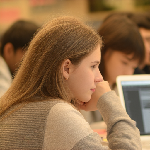 探索英文魅力的圖片，展示一位學習者專心聆聽與交流，強調用單一技巧提升溝通與自我表達能力的過程，彰顯學習英語的重要性與魅力。