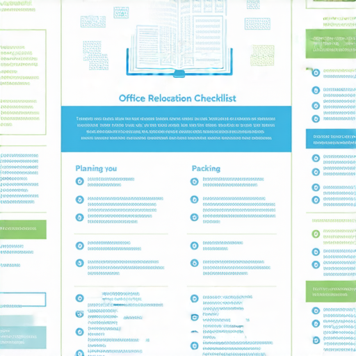 辦公室搬遷全攻略的清單與注意事項圖片，展示搬遷過程中的步驟，提供實用建議，幫助員工輕鬆上手，確保搬遷順利進行。