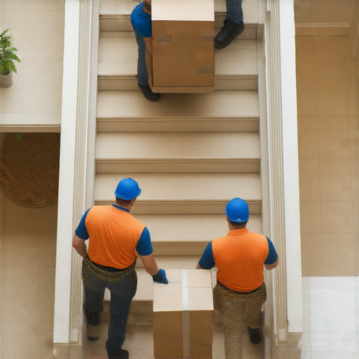 東亞搬運服務示範樓梯搬運技巧，搬運工人專業搬運家具，使用安全工具，展示如何有效解決樓梯搬運挑戰，適合需要搬家的家庭與公司。