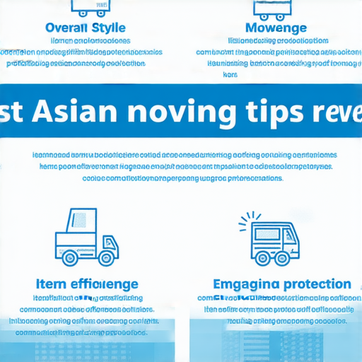 東亞搬運秘訣揭曉，展示五個搬運技巧的示意圖，內容涵蓋搬運安全性、效率提升及物品保護，讓搬運過程更順暢、更省心，吸引觀眾了解更多搬運知識。