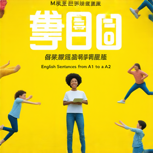 掌握900句英文從A1到A2的學習書籍封面，強調快速提升口說能力，包含生動的插圖，吸引讀者進一步學習和掌握實用英文句子。