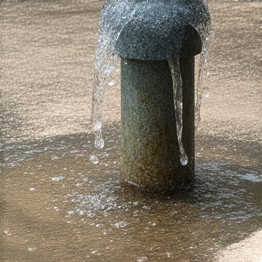 水喉漏水的情景，水滴從管道洩漏，周圍積水，顯示潛在的水浪費問題，提醒房主注意漏水修理以避免不必要的開支和損失。